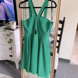 Green cutout cocktail dress